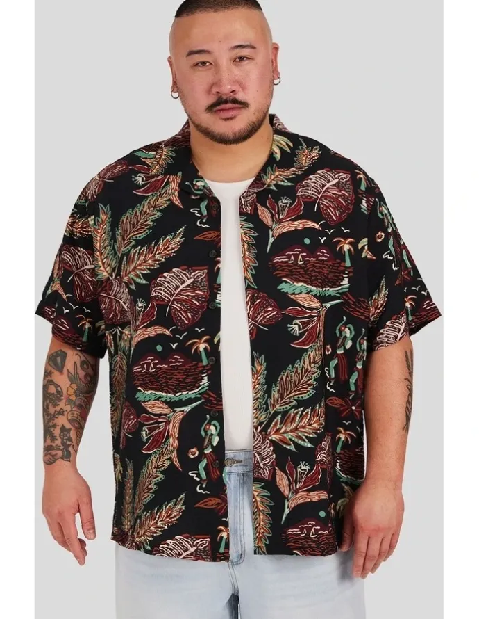 Johnny Bigg Island Life Relaxed Shirt in Black
