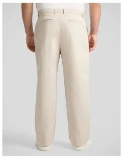 Johnny Bigg Jace Wide Leg Stretch Chino in Stone