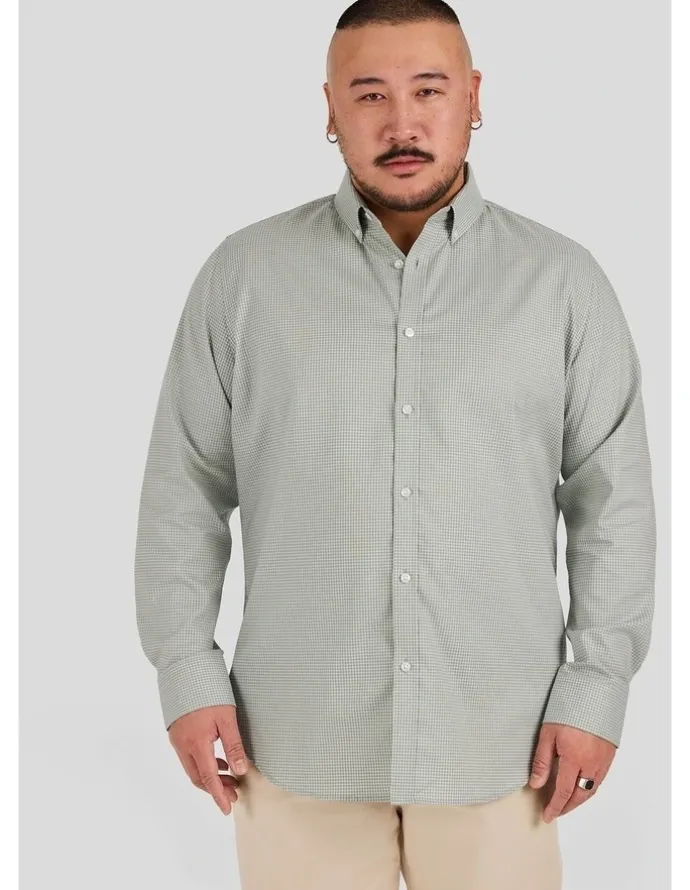 Johnny Bigg Jaxon Easy Care Check Shirt in Sage Green