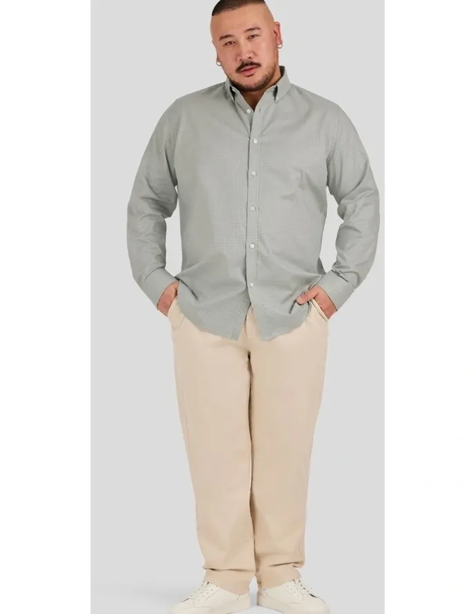 Johnny Bigg Jaxon Easy Care Check Shirt in Sage Green
