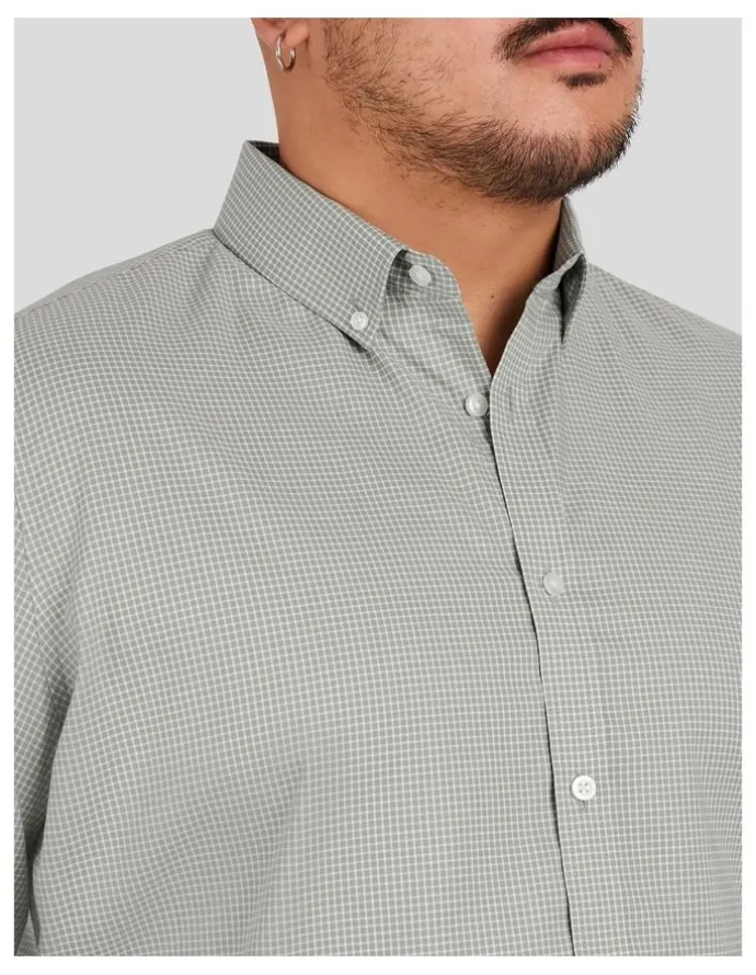Johnny Bigg Jaxon Easy Care Check Shirt in Sage Green