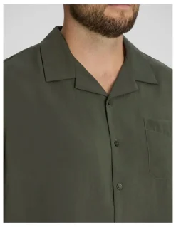 Johnny Bigg Lando Boxy Fit Shirt in Olive