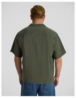 Johnny Bigg Lando Boxy Fit Shirt in Olive