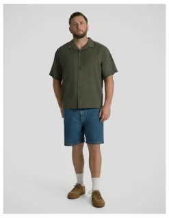 Johnny Bigg Lando Boxy Fit Shirt in Olive
