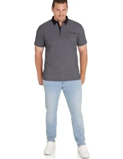 Johnny Bigg Leo Print Polo Shirt in Black