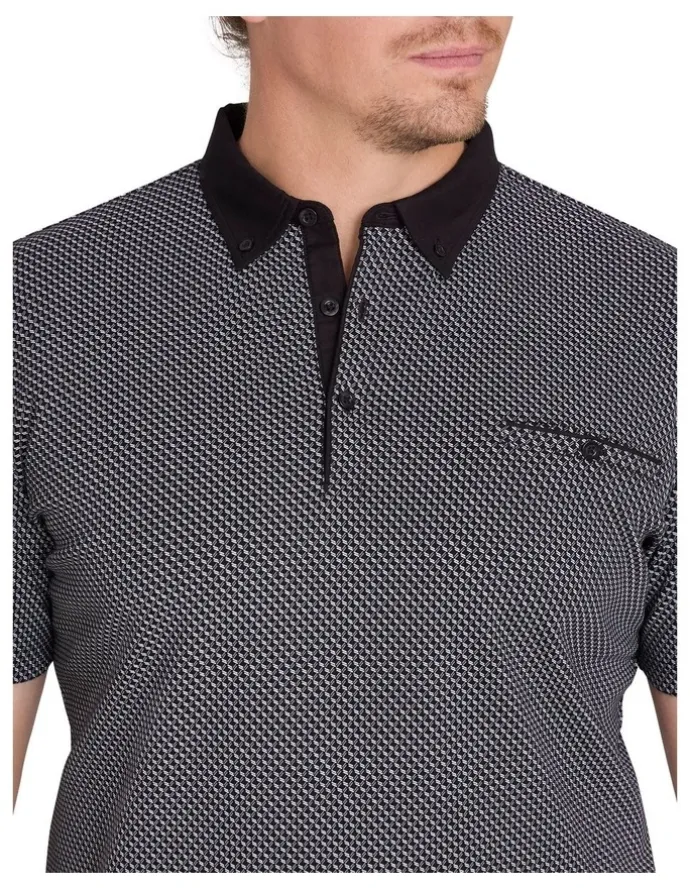 Johnny Bigg Leo Print Polo Shirt in Black