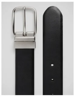 Johnny Bigg Leon Stretch Reversible Belt in Black