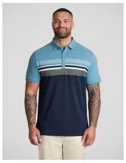 Johnny Bigg Leon Stripe Polo in Blue
