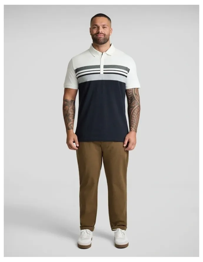 Johnny Bigg Leon Stripe Polo in White