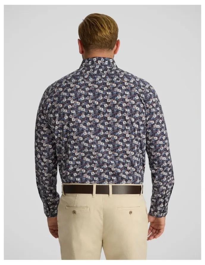 Johnny Bigg Maddox Floral Shirt in Chocolate