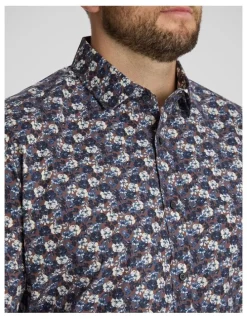 Johnny Bigg Maddox Floral Shirt in Chocolate