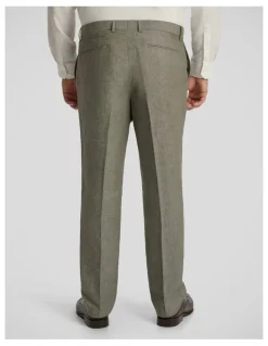 Johnny Bigg Marco Linen Blend Dress Pant in Thyme