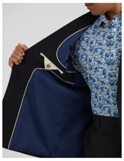 Johnny Bigg Matteo Linen Suit Jacket in Navy