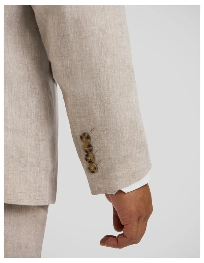 Johnny Bigg Matteo Linen Suit Jacket in Natural