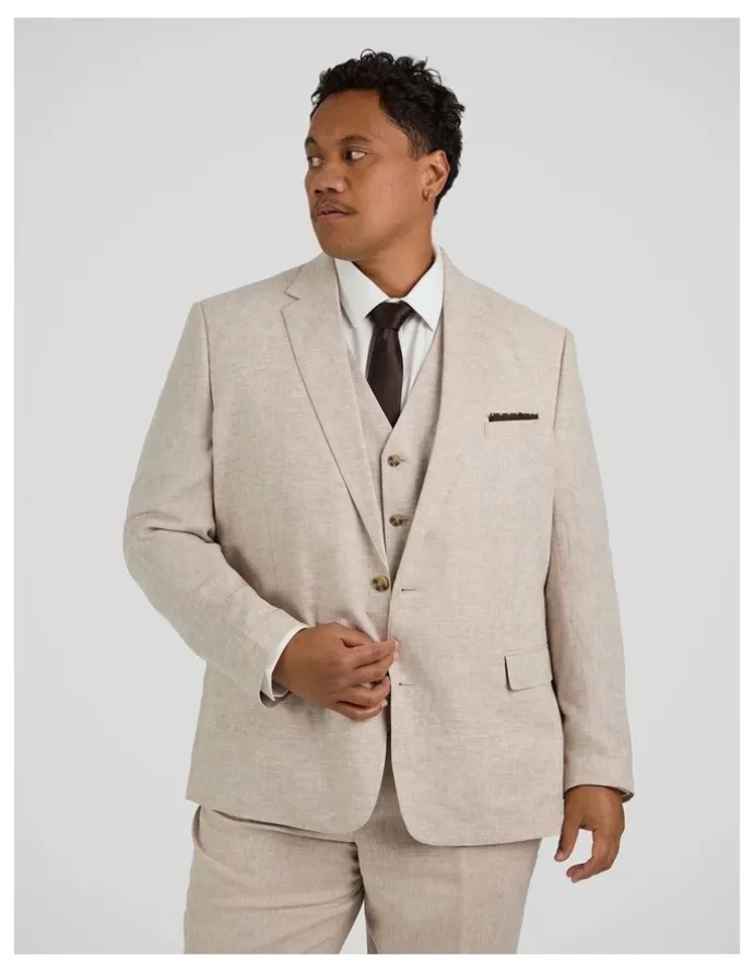 Johnny Bigg Matteo Linen Suit Jacket in Natural