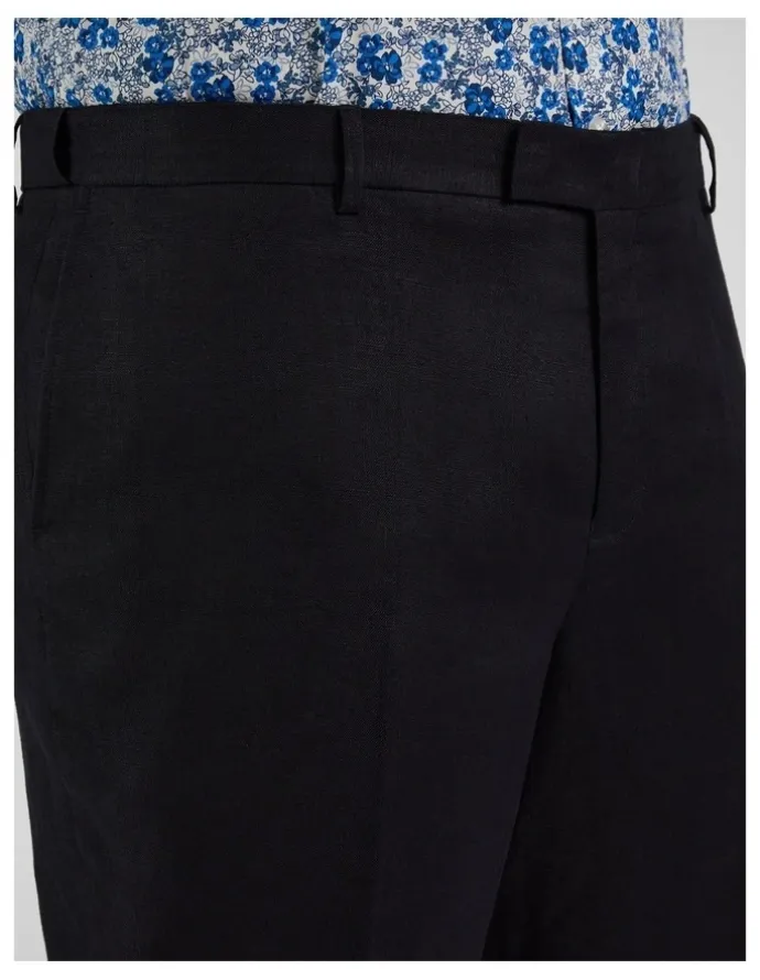 Johnny Bigg Matteo Linen Dress Pants in Navy