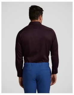Johnny Bigg Montego Stretch Dress Shirt in Cabernet