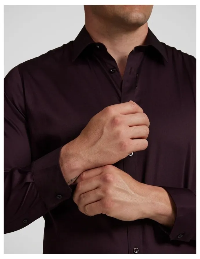 Johnny Bigg Montego Stretch Dress Shirt in Cabernet