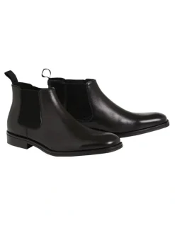 Johnny Bigg Morgan Leather Chelsea Boot in Black