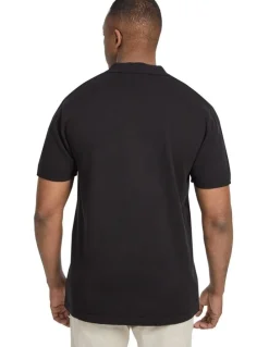 Johnny Bigg Myles Knitted Polo Shirt in Black