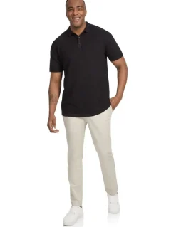Johnny Bigg Myles Knitted Polo Shirt in Black