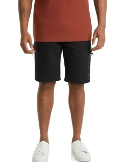 Johnny Bigg Nelson Knit Cargo Short in Black