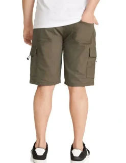 Johnny Bigg Nelson Knit Cargo Short in Khaki