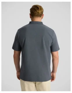 Johnny Bigg Oliver Textured Polo in Steel Blue