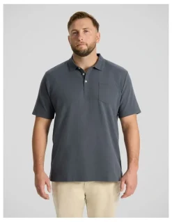 Johnny Bigg Oliver Textured Polo in Steel Blue