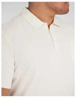 Johnny Bigg Oliver Textured Polo Shirt in Ivory