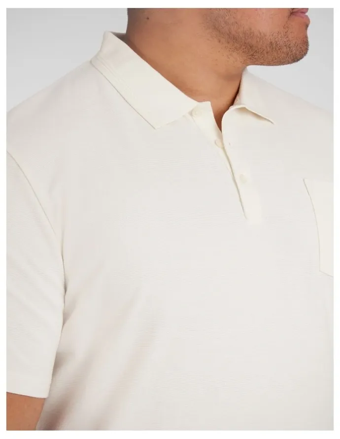 Johnny Bigg Oliver Textured Polo Shirt in Ivory