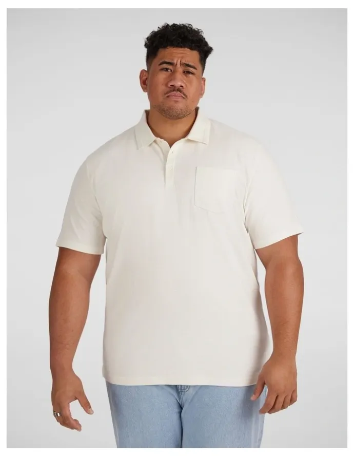 Johnny Bigg Oliver Textured Polo Shirt in Ivory