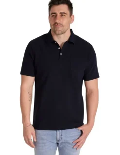 Johnny Bigg Oliver Textured Polo in Navy