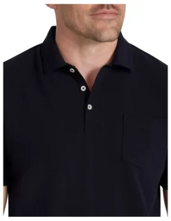 Johnny Bigg Oliver Textured Polo in Navy