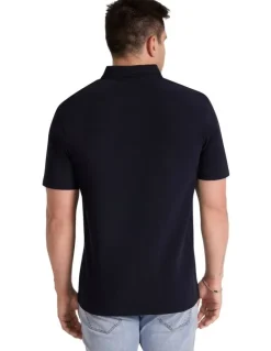 Johnny Bigg Oliver Textured Polo in Navy
