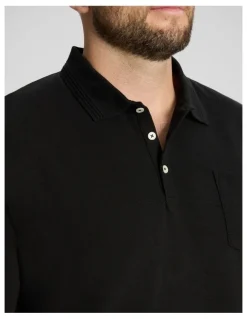 Johnny Bigg Oliver Textured Polo in Black