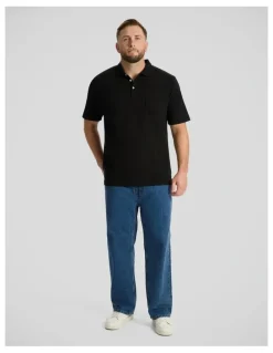 Johnny Bigg Oliver Textured Polo in Black
