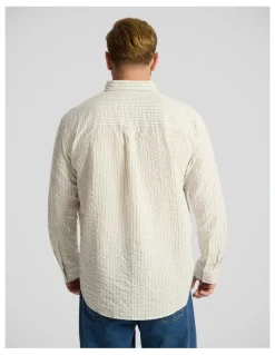 Johnny Bigg Ollie Relaxed Stripe Shirt in Cream