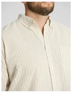 Johnny Bigg Ollie Relaxed Stripe Shirt in Cream