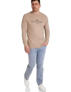 Johnny Bigg Pacific Long Sleeve Top in Biscuit