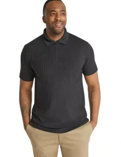 Johnny Bigg Page Rib Polo in Black