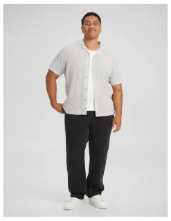 Johnny Bigg Palma Relaxed Knit Shirt in Cool Grey