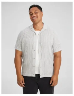 Johnny Bigg Palma Relaxed Knit Shirt in Cool Grey