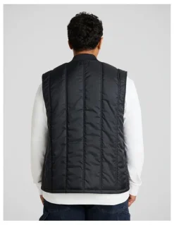 Johnny Bigg Panel Zip Thru Vest in Black
