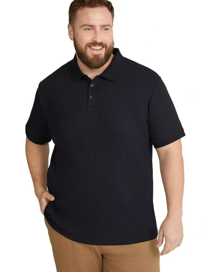 Johnny Bigg Perry Rib Polo in Navy