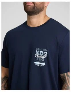 Johnny Bigg Pinnacle Longline Tee in Navy