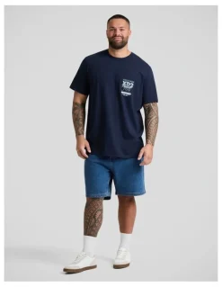 Johnny Bigg Pinnacle Longline Tee in Navy