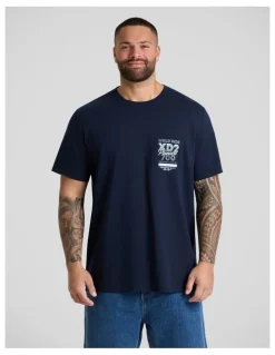 Johnny Bigg Pinnacle Longline Tee in Navy