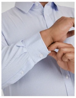 Johnny Bigg Pinstripe Stretch Shirt in Light Blue