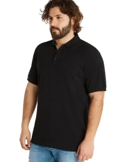 Johnny Bigg Plain Pique Polo Black